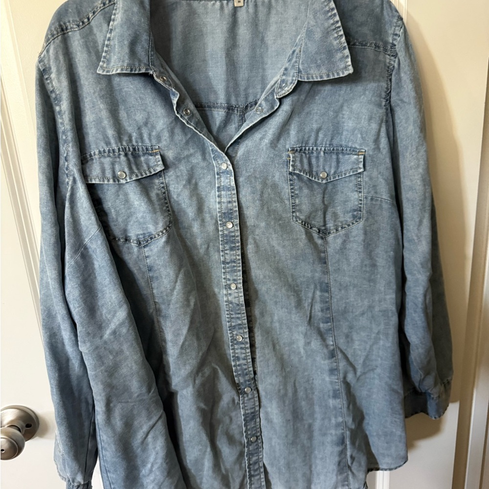 Denim Button-Up Shirt 3x Daniel Rainn